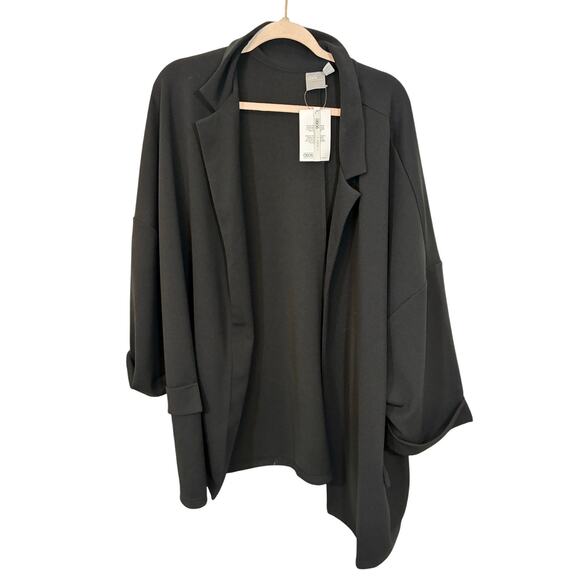 NWT ASOS Black Jacket Womens Black Long Sleeve Jersey Staple Career Business 22 - Picture 1 of 5